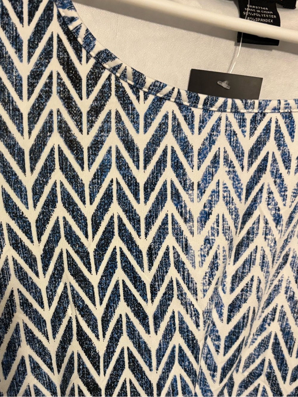 Robert Louis Navy and White Chevron-Print Dress - Picture 2 of 3
